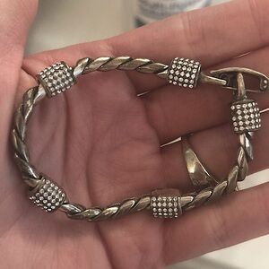 Brighton Twisted Silver Bracelet with Studded Accents This wont go lower